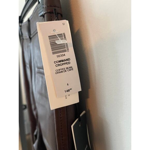 Babaton Command Cropped Faux Leather Pant – Rich Mocha Brown, Size 4 (NWT) - Picture 3 of 8
